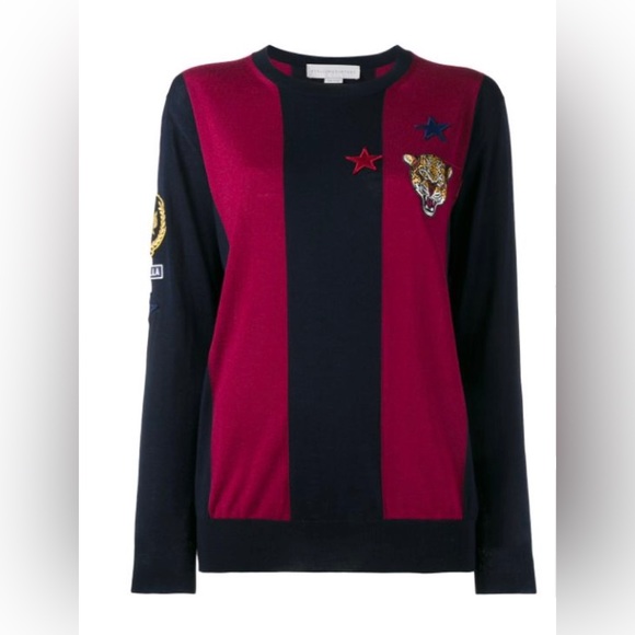 Stella McCartney cat patch rugby jumper